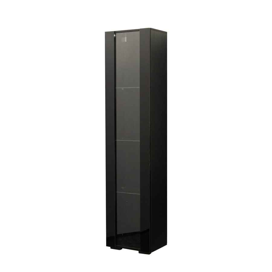MLNshops modern side cabinet with LED lighting, Tall Glass