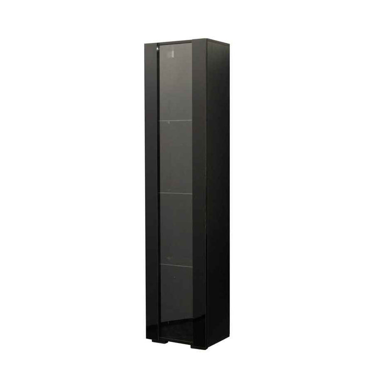 MLNshops modern side cabinet with LED lighting, Tall Glass