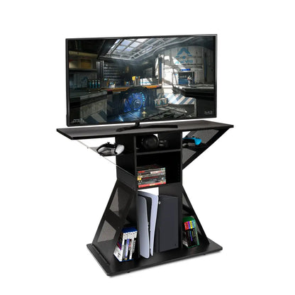 Gaming TV Stand, Holds your Consoles and Games, Built in Cable Management, 12 Storage Compartments MLNshops]