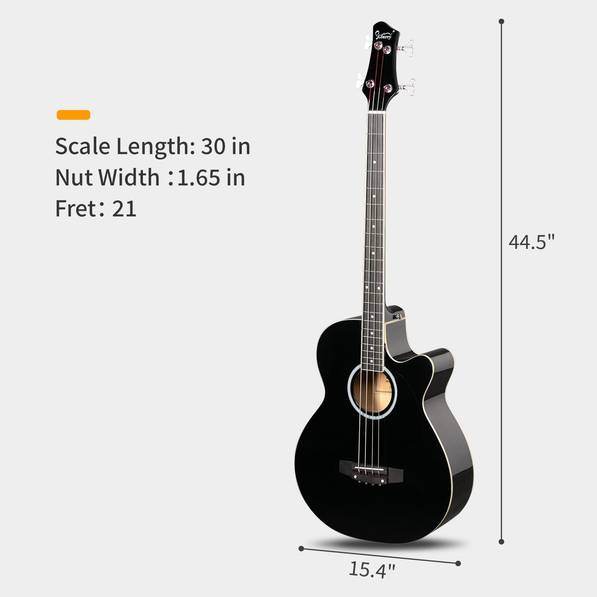 mlnshops 4 string electric acoustic bass guitar with Preamp
