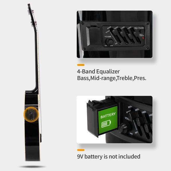 mlnshops 4 string electric acoustic bass guitar with Preamp