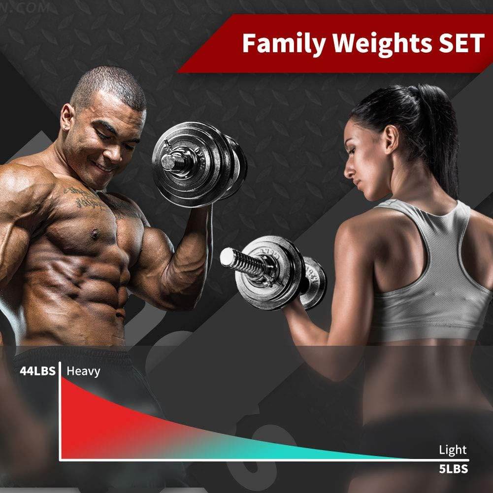 mlnshops Adjustable Dumbbell Set Home Gym Cast Iron Barbell