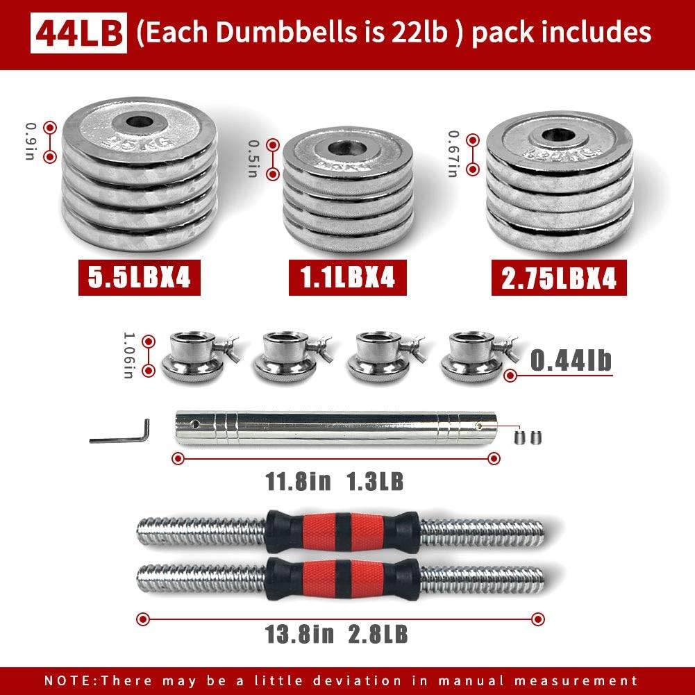mlnshops Adjustable Dumbbell Set Home Gym Cast Iron Barbell