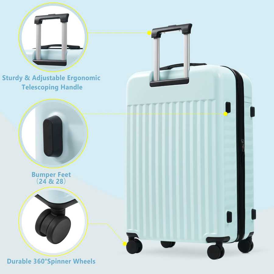 MLNshops front opening luggage set - USB, spinner & duffel