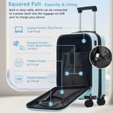 MLNshops front opening luggage set - USB, spinner & duffel