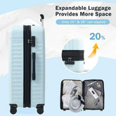 MLNshops front opening luggage set - USB, spinner & duffel