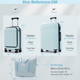 MLNshops front opening luggage set - USB, spinner & duffel
