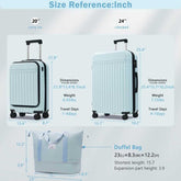 MLNshops front opening luggage set - USB, spinner & duffel