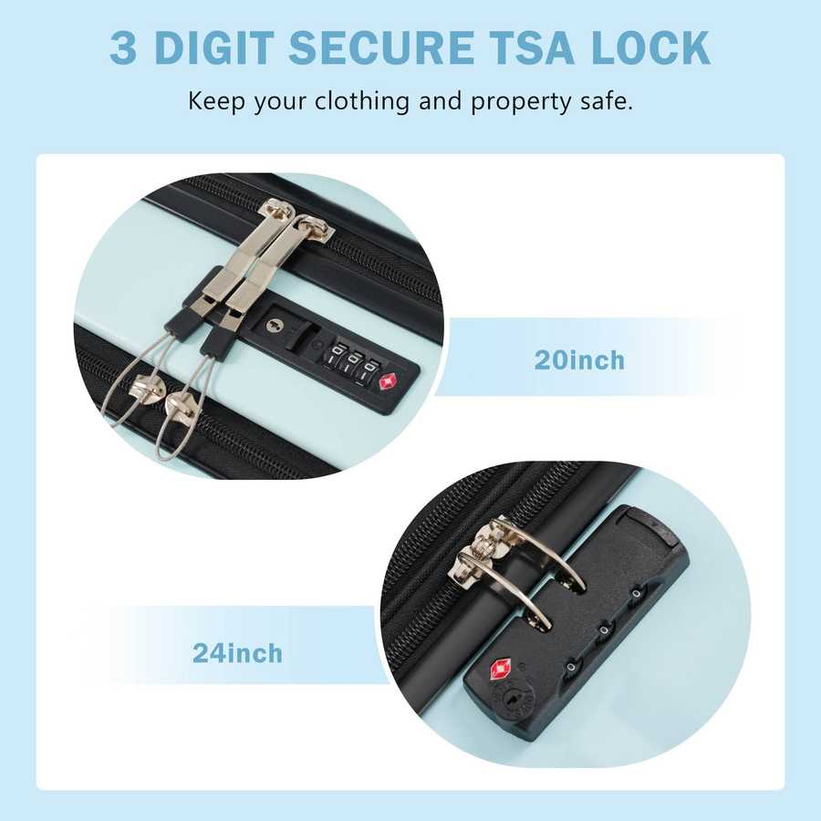 MLNshops front opening luggage set - USB, spinner & duffel