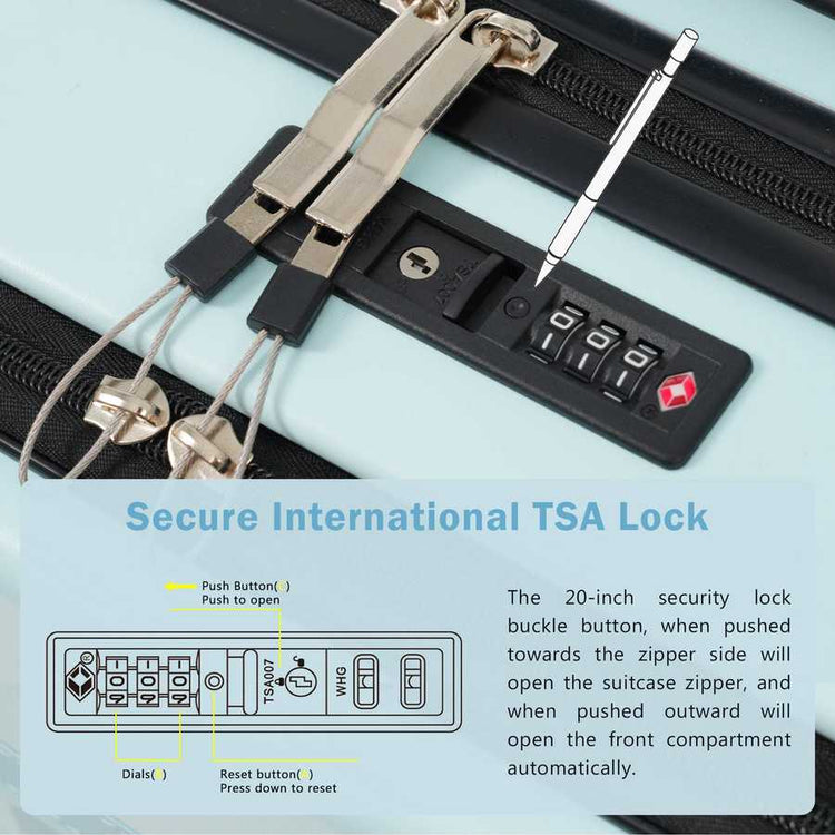MLNshops front opening luggage set - USB, spinner & duffel