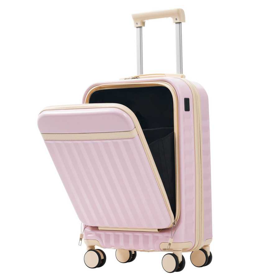 MLNshops pink luggage set for travel hardshell USB