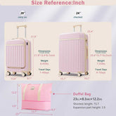 MLNshops pink luggage set for travel hardshell USB