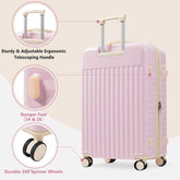 MLNshops pink luggage set for travel hardshell USB