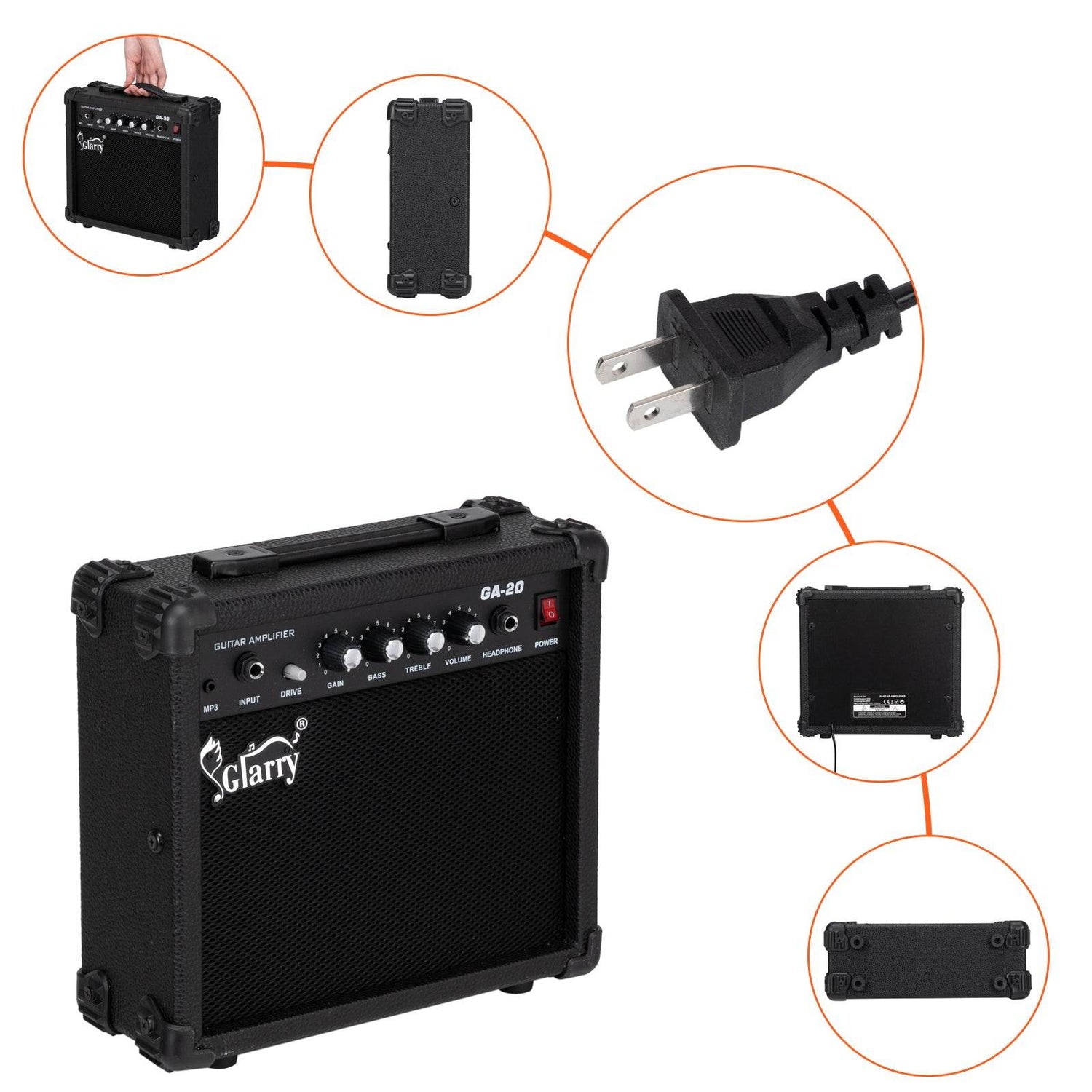 mlnshops 20w Electric Guitar Amplifier with MP3 Input