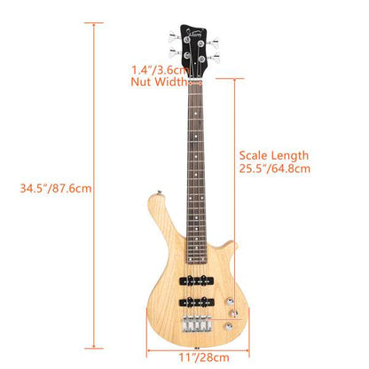 mlnshops 36 inch electric bass guitar with accessories