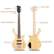 mlnshops 36 inch electric bass guitar with accessories