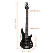 mlnshops 5 string electric bass guitar kit with Amp & Bag