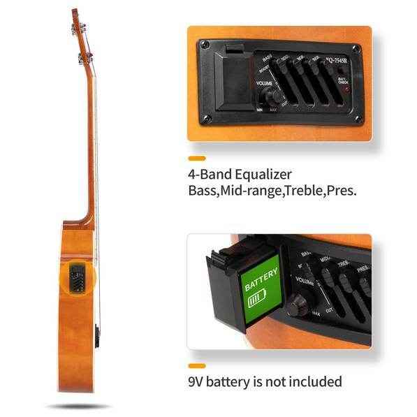 mlnshops Acoustic bass guitar with built-in equalizer
