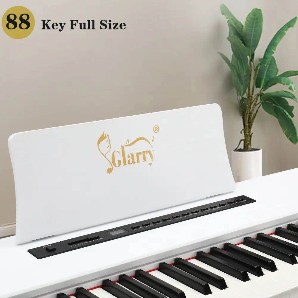 Glarry Digital Piano 88 Keys - Elegant White Keyboard
