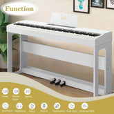 Glarry Digital Piano 88 Keys - Elegant White Keyboard