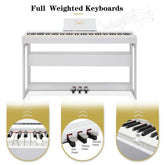 Glarry Digital Piano 88 Keys - Elegant White Keyboard