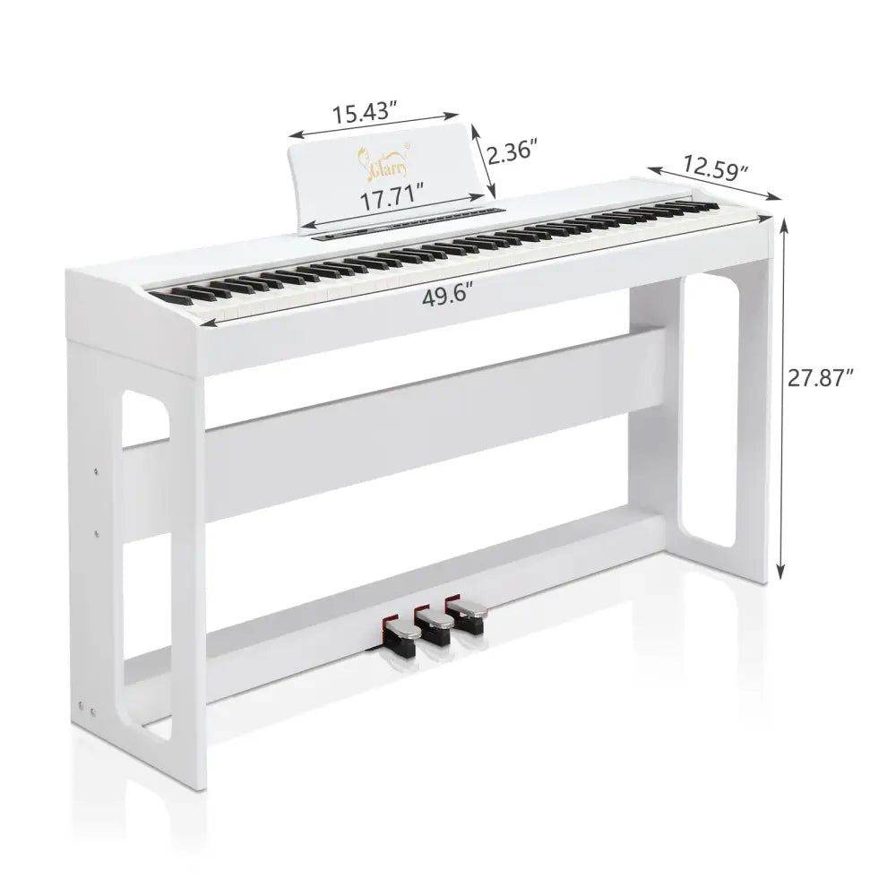 Glarry Digital Piano 88 Keys - Elegant White Keyboard