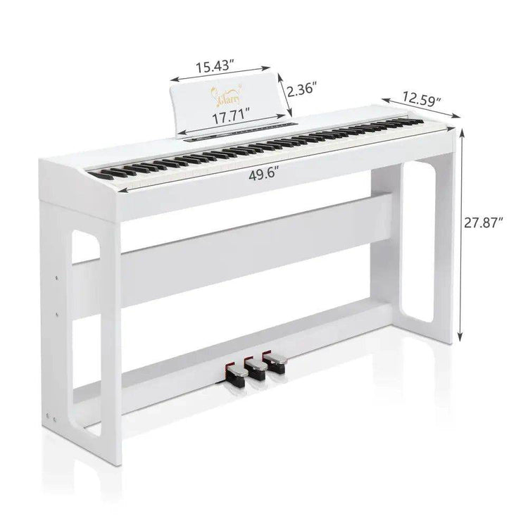Glarry Digital Piano 88 Keys - Elegant White Keyboard