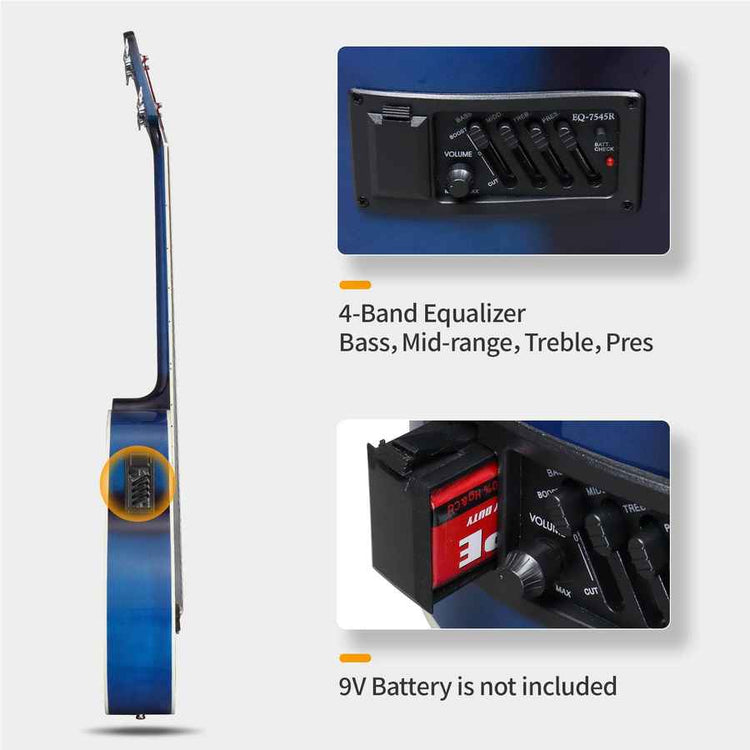 mlnshops EQ-7545R Acoustic Bass for Beginners - Electric