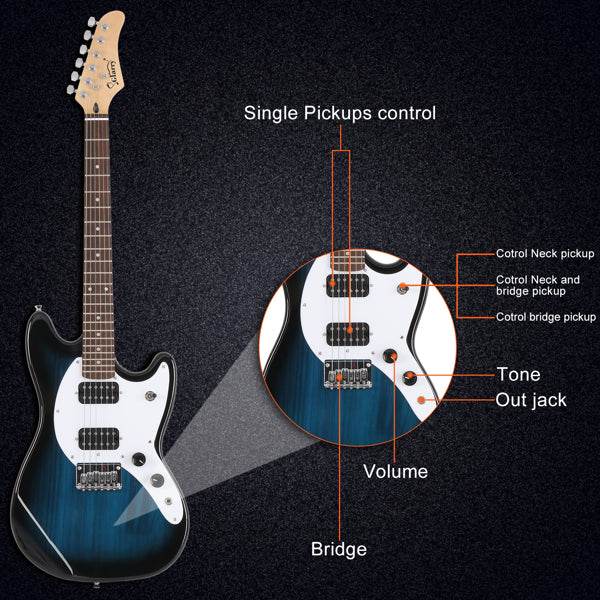 mlnshops full size electric guitar for beginners starter kit