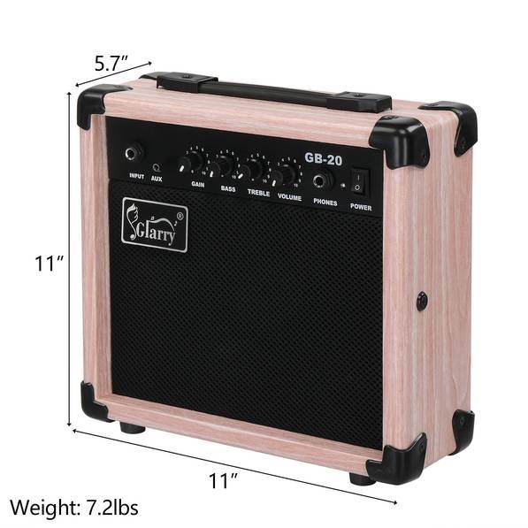 Glarry GB-20 Natural Amplifier Electric Bass Guitar Amp