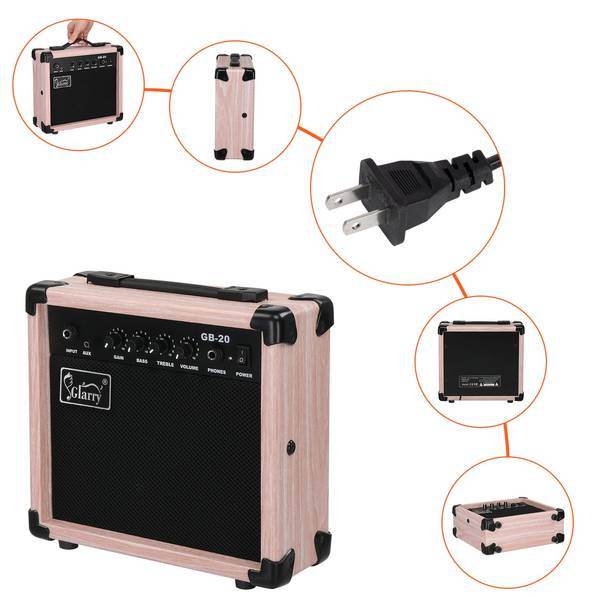 Glarry GB-20 Natural Amplifier Electric Bass Guitar Amp