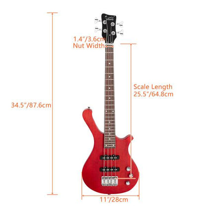 mlnshops GW101 electric bass guitar kit with gig bag & strap
