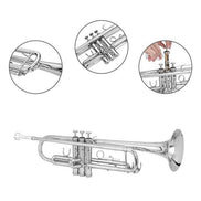 mlnshops Silver Bb Trumpet for Beginners with Carry Case