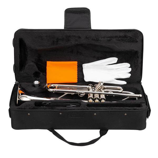mlnshops Silver Bb Trumpet for Beginners with Carry Case