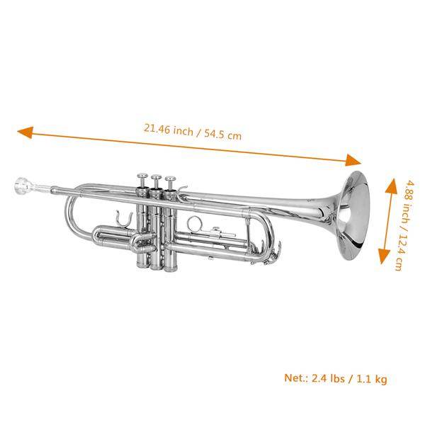 mlnshops Silver Bb Trumpet for Beginners with Carry Case
