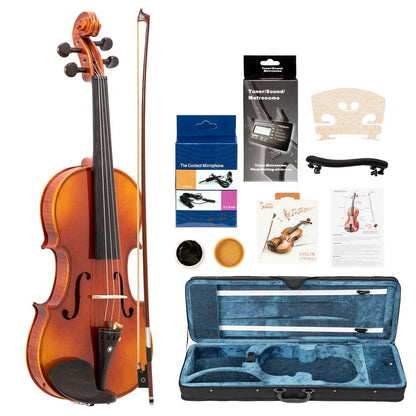 mlnshops spruce panel acoustic violin for students kit Default Title