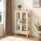 MLNshops 2 Door Glass Display Cabinet for Stylish Storage