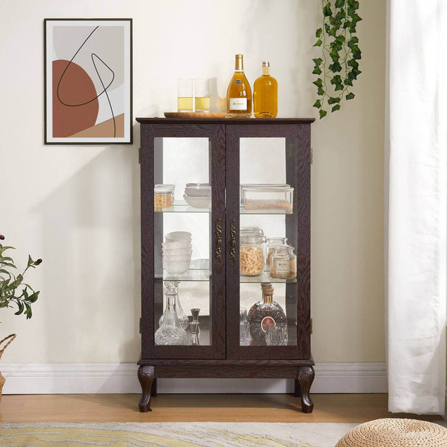 MLNshops Glass Door Display Cabinet for Elegant Storage