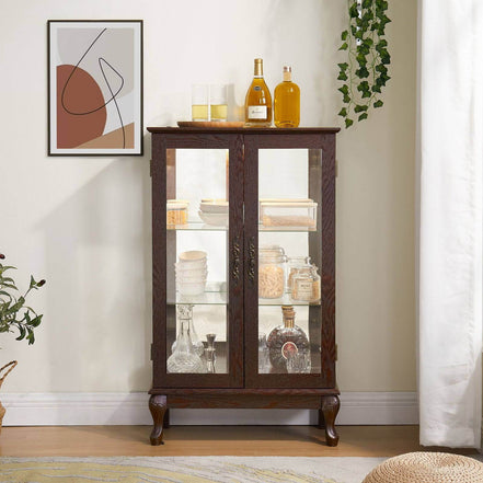 MLNshops Glass Door Display Cabinet for Elegant Storage