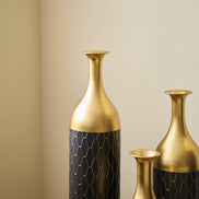MLNshops Gold and Black Floor Vase Set - Elegant Decor