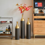 MLNshops Gold and Black Floor Vase Set - Elegant Decor