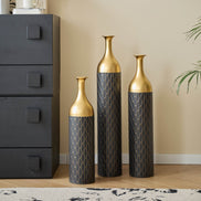 MLNshops Gold and Black Floor Vase Set - Elegant Decor