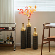 MLNshops Gold and Black Floor Vase Set - Elegant Decor