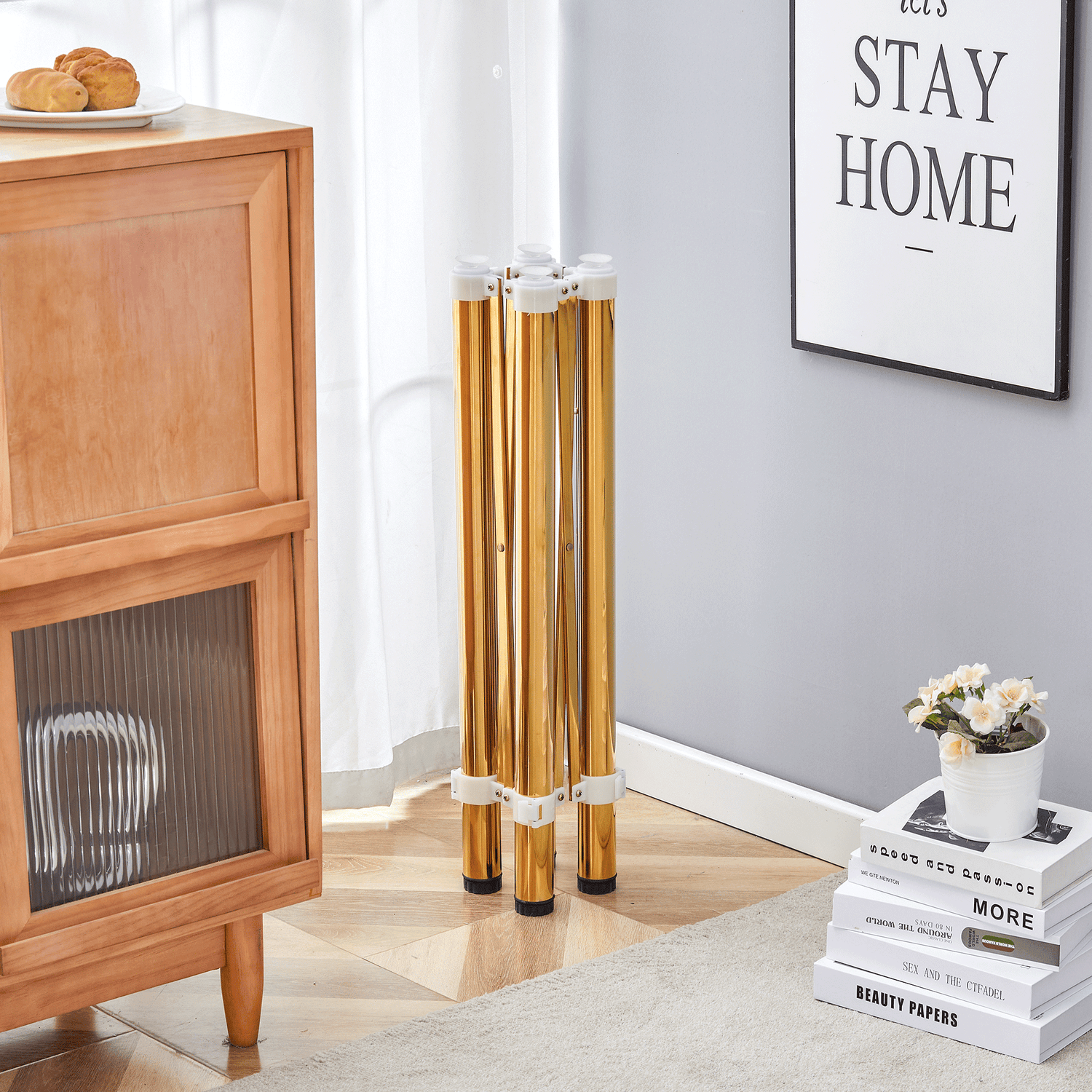 MLNshops Golden Stainless Steel Folding Table Frame