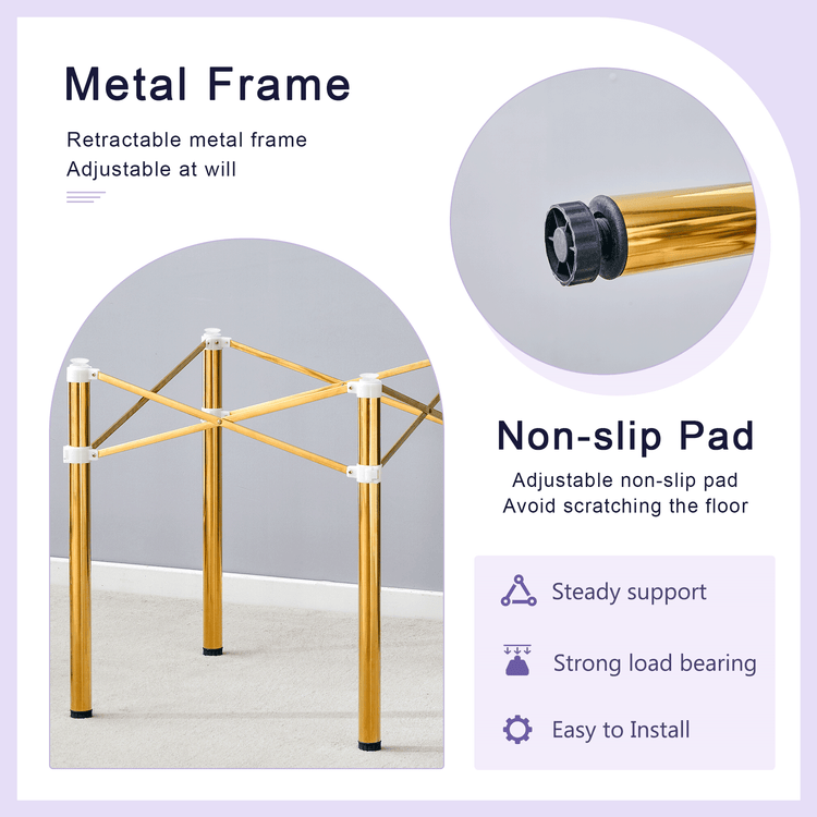 MLNshops Golden Stainless Steel Folding Table Frame