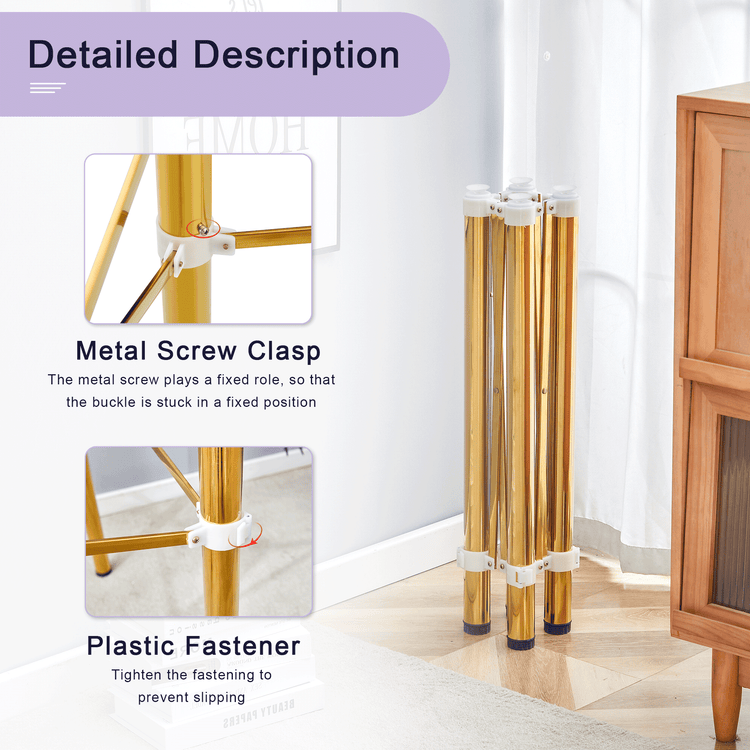 MLNshops Golden Stainless Steel Folding Table Frame