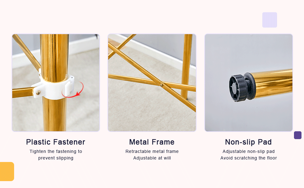 MLNshops Golden Stainless Steel Folding Table Frame
