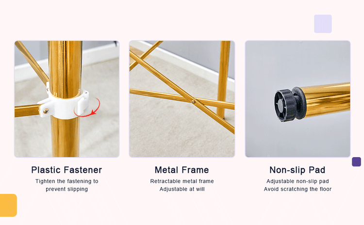 MLNshops Golden Stainless Steel Folding Table Frame