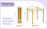 MLNshops Golden Stainless Steel Folding Table Frame