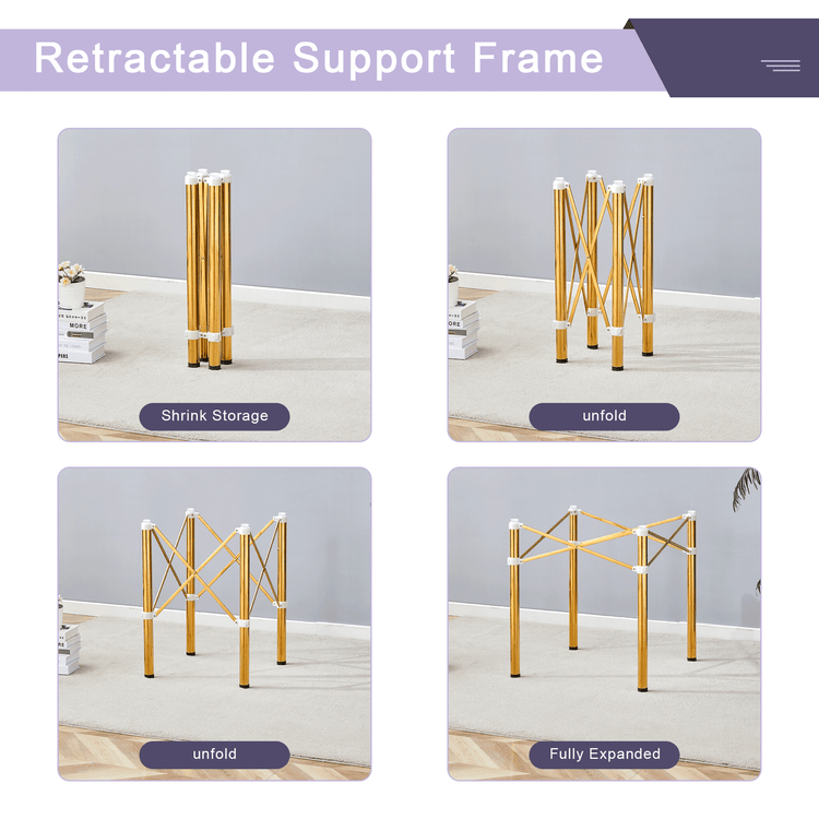 MLNshops Golden Stainless Steel Folding Table Frame